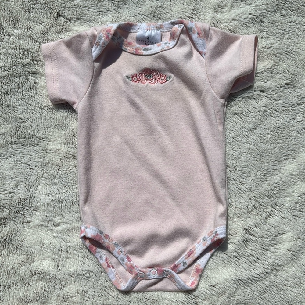 Laura Ashley Baby Embroidered Bodysuit